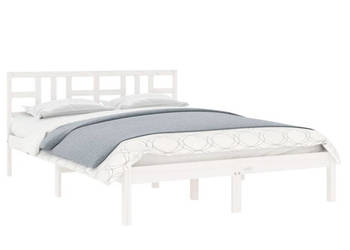 Rama łóżka biała lite drewno 200 x 200 cm WM-3105426