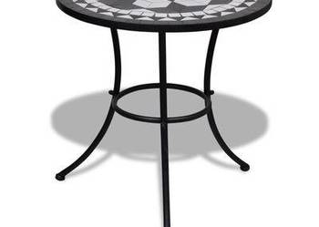vidaXL Stolik bistro, czarno-biały, 60 cm, mozaikowy(sku41532)