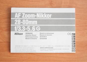 Instrukcja Nikon AF Zoom-Nikkor 28-80 f 3,3-5,6 G