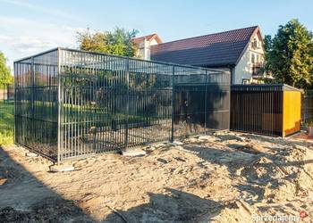 Kojec dla Grożnego Psa Psów z podłogą pojdełkiem zadaszeniem -Wzmocniony