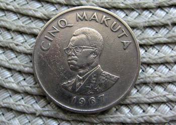 Kongo - KRD ( Zair ) 5 Makuta 1967r