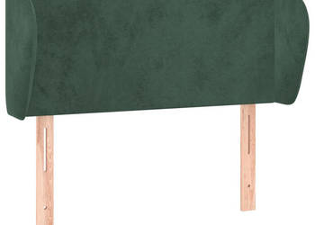 Zagłówek uszak ciemnozielony 103x23x78/88 cm aksamitny WM-3116909
