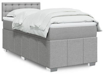 Łóżko kontynentalne z materacem jasnoszare tkanina 90x200 cm WM-3286965