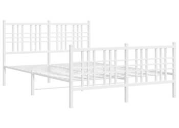 Łóżko Metalowe Białe Rama Łóżka Ze Stelażem Biała 140x200 cm WM-376392