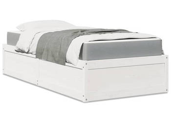 Łóżko z materacem białe lite drewno sosnowe 90x200 cm WM-3281944
