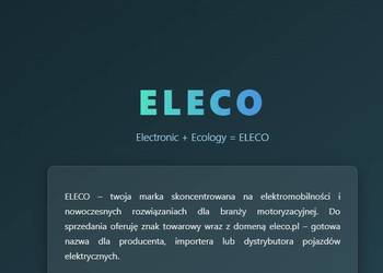 Domena eleco.pl znak towarowy salon DFSK Kia Tesla Jaecoo BAIC BYD Omoda MG