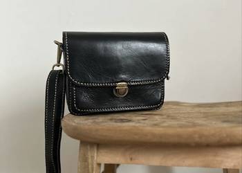 Torebka skórzana czarna