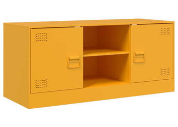 Szafka pod telewizor musztardowa 99x39x44 cm stalowa WM-841688