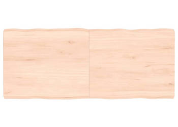 Blat stołu 120x50x(2-6)cm surowy lity dąb naturalną krawędzią WM-363893