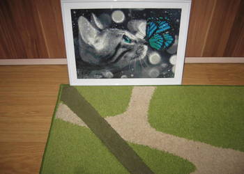 Obraz KOT - wykonany techniką haftu diamentowego Obraz KOT - wykonany techniką haftu diamentowego