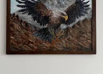 Orzeł nad szczytami” Płótnó naciągnięte na blejtram.Akryl.Rama.40x50cm