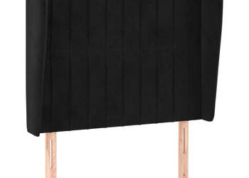 Zagłówek uszak czarny 93x23x118/128 cm aksamit WM-3118232
