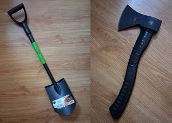 Saperka ostra Geolia 16x84 cm + siekiera Topex 600 g / szpadel, toporek