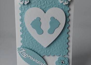 ZAPROSZENIA CHRZEST STOPKI W SERCU C6 BŁĘKIT