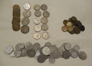 13 szt bez znaku mennicy PRL Stare monety 20 10 5 1 zł 76 + grosze