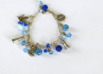 Piękna marynistyczna bransoletka zStatki latarnie