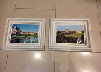 Stary Obrazek w Gipsowej Białej Ramce - 2 szt lata 80/90