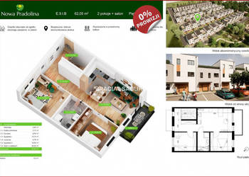 Oferta sprzedaży mieszkania Tarnów Skrzyszowska 62.05m2 3-pokojowe