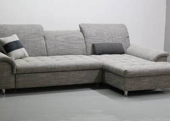 TPT Narożnik funkcja spania Szara tkanina kanapa rogówka sofa zagłówki