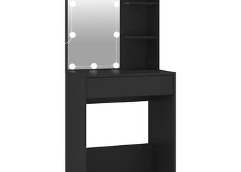 vidaXL Toaletka z oświetleniem LED, czarna, 60x40x140 cm(SKU:808829)