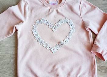 Bluza dziecięca różowa z kwiatami 98