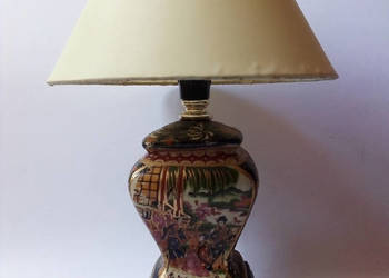 chińska porcelanowa lampa stołowa vintage