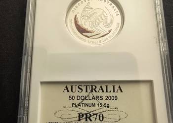 Kangur 2009 proof pół uncji PLATYNA grading PR70 najwyższy 0.5 oz Pt 9995