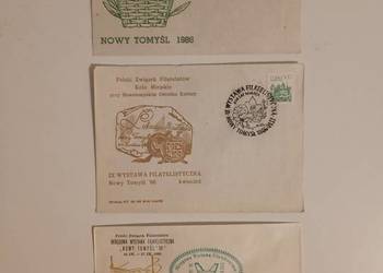 Koperty całostki FDC Nowy Tomyśl. Filatelistyka PRL.