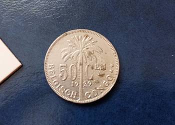 Stare monety 50 cent 1929 Kongo Belgijskie