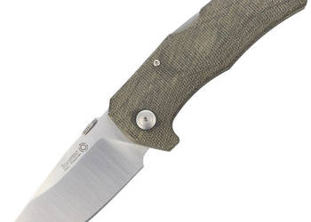 Nóż składany LionSteel TM1 Green Canvas Micarta, Satin Sleipner by Mollett…