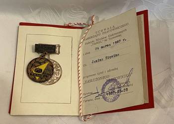 Odznaka „Zasłużony dla Zakładu” TAMEL Tarnów + legitymacja 1987