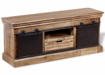 Szafka pod TV drewno mango przesuwane drzwiczki 110x30x45 cm WM-244019