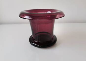 Stary fioletowy wazon forma szklana , soczewka, Antico, PRL