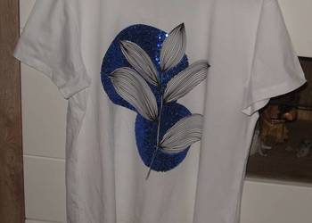 T-shirt CHABROWE Liście ,cekiny r. L/XL