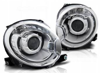 Lampy Reflektory Fiat 500 07- Soczewki Chrom Depo Outlet