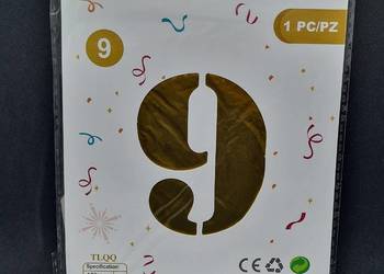 Balon Foliowy w Kształcie Cyfry  1 szt XXL Złota Cyfra Dekor