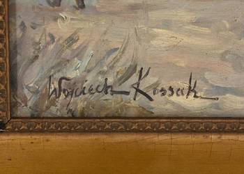 Wojciech Kossak - Szarża Ułanów Na Koniach - Zimowa Scena - Obraz Olejny