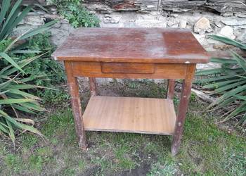 Stary stolik z szufladką szuflkada zabytek PRL retro vintage