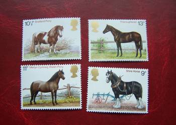 Wielka Brytania 1978 MNH Mi. 769/72 Fauna Konie  a Wielka Brytania 1978 MNH Mi. 769/72 Fauna Konie  a