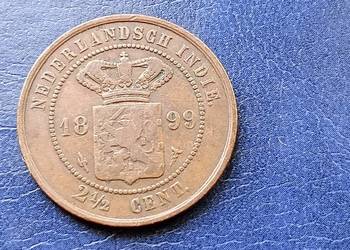 Stare monety 2 1/2 cent 1899 Holenderskie Indie