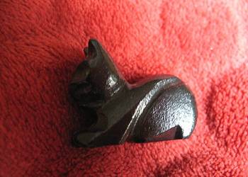 Kot - malutki - figurka czarna - 2,5 x 3,5 x 1 cm Obsydian