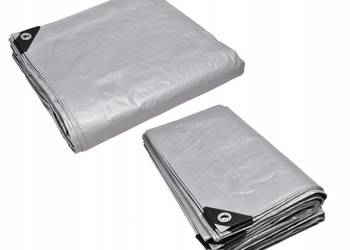 Plandeka srebrna mocna ochronna 3x6m 0,4mm wodoodporna wzmacniana