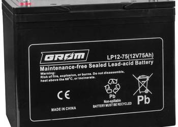 Akumulator żelowy 12V 75Ah GROM  LP12-75