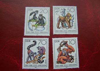 NRD 1986 MNH Mi. 3019/22 Fauna Małpy  a