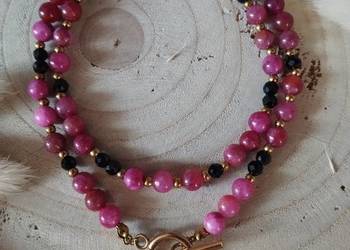 Naszyjnik Moulin Rouge 45. Cm różowy turmalin agat