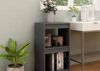 vidaXL Regał na książki, szary, 40x30x71,5 cm, lite drewno sosno(SKU808135)