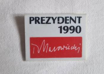 Prezydent 1990 Morawiecki – plastikowa przypinka/pin na agrafkę Prezydent 1990 Morawiecki – plastikowa przypinka/pin na agrafkę