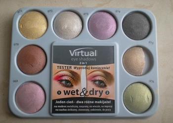 Paleta 8 cieni do powiek Virtual 2 in 1 wet & dry