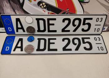 Tablica rejestracyjna Niemcy 2 sztuki A-DE295