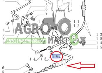 87396116, 82032416, 82025456, 8200988 LINKA GAZU NOŻNEGO CNH